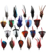 20 Pcs Hat Feathers, Assorted Feathers For Fedora Hats Colorful Real Fea... - £15.95 GBP