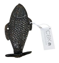 Brown Fish Cast Iron Kitchen Bathroom Wall Coat Towel Hook - £12.78 GBP