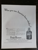 Vintage 1936 Four Roses Straight Whiskey Full Page Original Ad 122 - $6.64