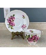 Vale Bone China Pink Blossom Flowers Tea Cup And Saucer Set - $14.84