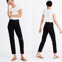 MADEWELL The Perfect Vintage Jean in Stone Black: Knee-Slit Edition Size 25 - £34.61 GBP