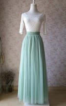 Sage Green Wedding Bridesmaid Tulle Maxi Skirt Outfit Custom Plus Size image 7