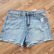 Time And Tru High Rise Denim Short Shorts Size 10 Light Wash Destroyed R... - $14.00