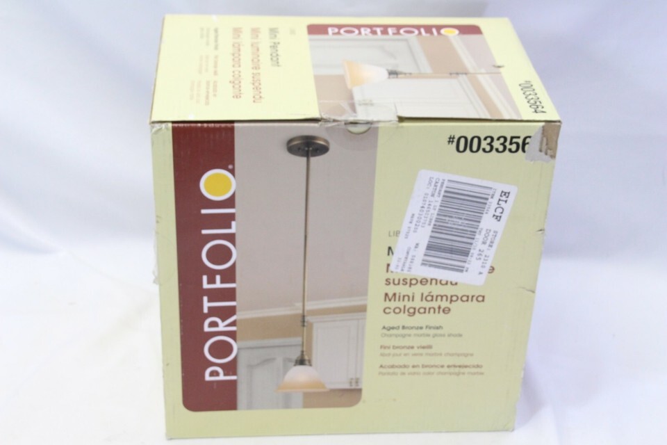 Portfolio Aged Bronze Mini Pendant Light 33564  NEW OPEN BOX - $31.35