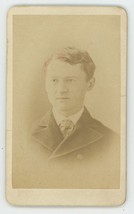 Antique CDV Circa 1870s Handsome Young Man in Suit &amp; Tie Whitney Norwalk, CT - £7.44 GBP