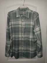 Kuhl Plaid Flannel Shirt Womens  Large Blue/gray Button Up Long Sleeve - $21.31