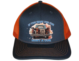 Cap Hat Gray Front Neon Orange Mesh Curs Squirrel Dog Picture - $20.99