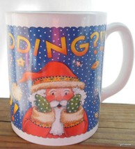 Vintage Ceramic Christmas Mug Mary Engelbreit Santa &quot;No Kidding .. Milk Too&quot; - £11.68 GBP