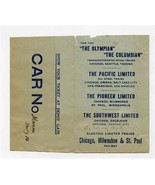 Chicago Milwaukee &amp; St Paul Railway Ticket Envelope and Car No and Berth... - £60.40 GBP