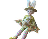 Cynthia Rowley Easter Elf Fairy Doll  With Flower Basket  16&quot; Shelf Sitter - £32.06 GBP