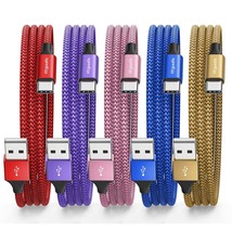 Color Usb C Cable 3Ft, 5-Pack Usb To Usb C Charger Cable Fast Charging Usb Type  - £19.22 GBP