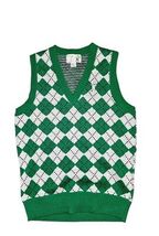 Vintage The T. Barry Knicker Co. Men’s Argyle Green White Sweater Vest S... - $33.13 CAD