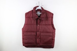 Vintage 90s Streetwear Mens Size XL Distressed Blank Puffer Vest Jacket ... - $49.45