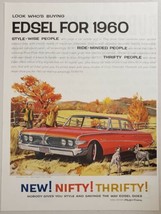 1959 Print Ad The 1960 Edsel Ranger 4-Door Sedan Ford Hunters &amp; Dogs in Country - £15.96 GBP