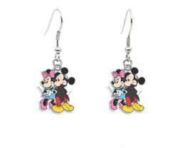 Enamel Drop Earrings - New - Minnie &amp; Mickey Mouse - £11.95 GBP