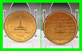So Called Dollar HK 484 Medal 1939 GOLDEN GATE INT. EXPOSITION PETROLEUM... - $24.99