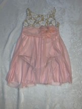 Child Size Medium Weissman Skirted Dance Skating Costume Leotard Pink Gold White - £19.18 GBP