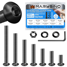 550pc M3 Screw &amp; Nut Kit – Button Head Socket Cap Bolts, Washers, Hex Wr... - $16.03
