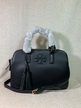 NEW Tory Burch Black Pebbled Leather Thea Small Rounded Double Zip Satchel $475 - £338.52 GBP
