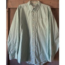 Fairway &amp; Greene The Club Shirt XL Green White Striped Button Down Long Sleeve - $14.49