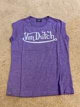 Von Dutch NEW Womens medium Purple Short Sleeve Raglan Tee T Shirt Top - $12.19