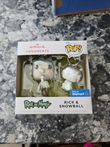 NEW! Rick and Morty Rick &amp; Snowball Holiday Hallmark Ornament Funko Pop 2-Pack - £11.94 GBP