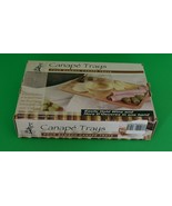 Dining/Home/Kitchen-Canape Trays Four Bamboo Easily Holds Wine and Appet... - $19.80