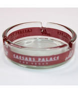 VINTAGE CAESARS PALACE CASINO CLEAR GLASS ASHTRAY WITH RED ATLANTIC CITY... - $13.31 CAD