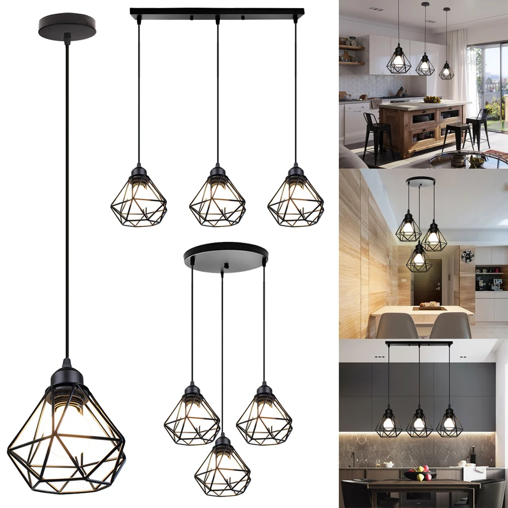 Modern 1/3 heads Pendant Lamp E27 LED Ceiling Suspended Chandelier Hanging Light - £21.07 GBP+