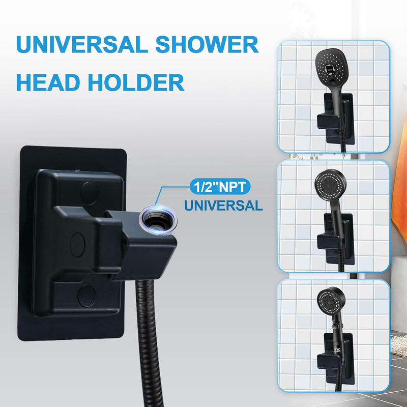 Handheld Shower Head Holder Wall Mount, Adjustable 360° Strong Adhesive Shower H Item image 4