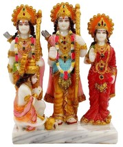 Mehrfarbige Ram-Darbar-Statue in Marmoroptik für Pooja Room Idol,... - $31.41