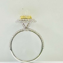GIA Certified 2.07 Carat Cushion Yellow Diamond Engagement Ring 18k Whit... - £4,178.30 GBP