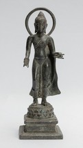 Antique Indonesian Style Standing Bronze Javanese Teaching Buddha - 28cm/11&quot; - £804.79 GBP