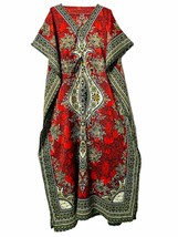 Women Polyester Long Kaftan Hippy-Boho-Maxi-One-Women Ethnic Dress Night Red - £7.14 GBP