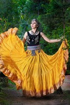 GOLDEN SUN GODDESS TRIBAL BELLYDANCE ATS MAHARANI GYPSY SKIRT 25 YARDS~36&quot; - $128.69