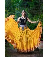 GOLDEN SUN GODDESS TRIBAL BELLYDANCE ATS MAHARANI GYPSY SKIRT 25 YARDS~36&quot; - $2,409.27 MXN