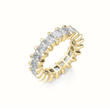 ADIRFINE 18K Gold Plated 3MM Princess Cut Cubic Zirconia Eternity Band - £25.62 GBP