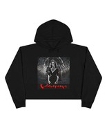 Vampira Women&#39;s Drawstring Crop Top Hoodie Sweatshirt-Halloween-Maila Nurmi - £27.10 GBP
