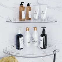 Acrylic Corner Shower Shelves,Adhesive Shower Caddy Organizer For Bathro... - $38.99