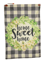 Checkered Home Sweet Home Welcome Garden Flag Double Sided Burlap 12 x 19 inches - £7.35 GBP