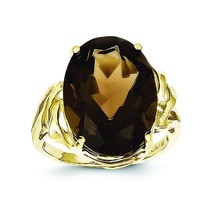 10K Gold Smokey Quartz Ring Jewelry Size 6 - £249.63 GBP