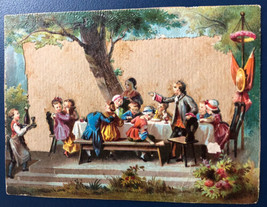 Family Picnic With Headless Guest Victorian Trade Card Ithaca New York - £5.43 GBP