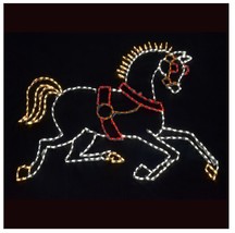 Christmas Victorian Horse Outdoor LED Lighted Decoration Steel Wireframe - £638.26 GBP