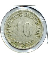 1900 G German Empire 10 Pfennig Coin - $8.90