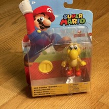 Jakks Nintendo Super Mario Red Koopa Troopa 4&quot; Figure w/Coin (Brand New) - £7.89 GBP