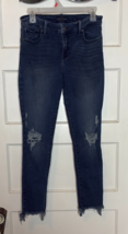 Lucky Brand Ava Leggings Women&#39;s Distressed Blue Jeans Size 6/28 - $33.10