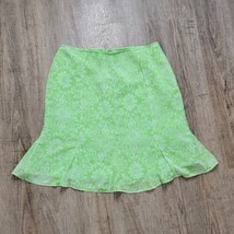 Jaclyn Smith Cute Skirt ~ Sz 14 ~ Green &amp; White ~ Knee Length ~ Lined ~ ... - $20.69