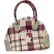 Gymboree Blue/Red Plaid Satchel Bag Purse &quot;ROCKSTAR&quot; Prep Club - €4,94 EUR