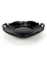 Black Glass Two-Handle Serving Plate, 10&quot;, Sandwiches, Cheese &amp; Crackers... - £19.22 GBP