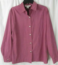 Dressbarn Womens Top Blouse Sz Medium Faux Suede Long Sleeve Purple Dres... - $19.79